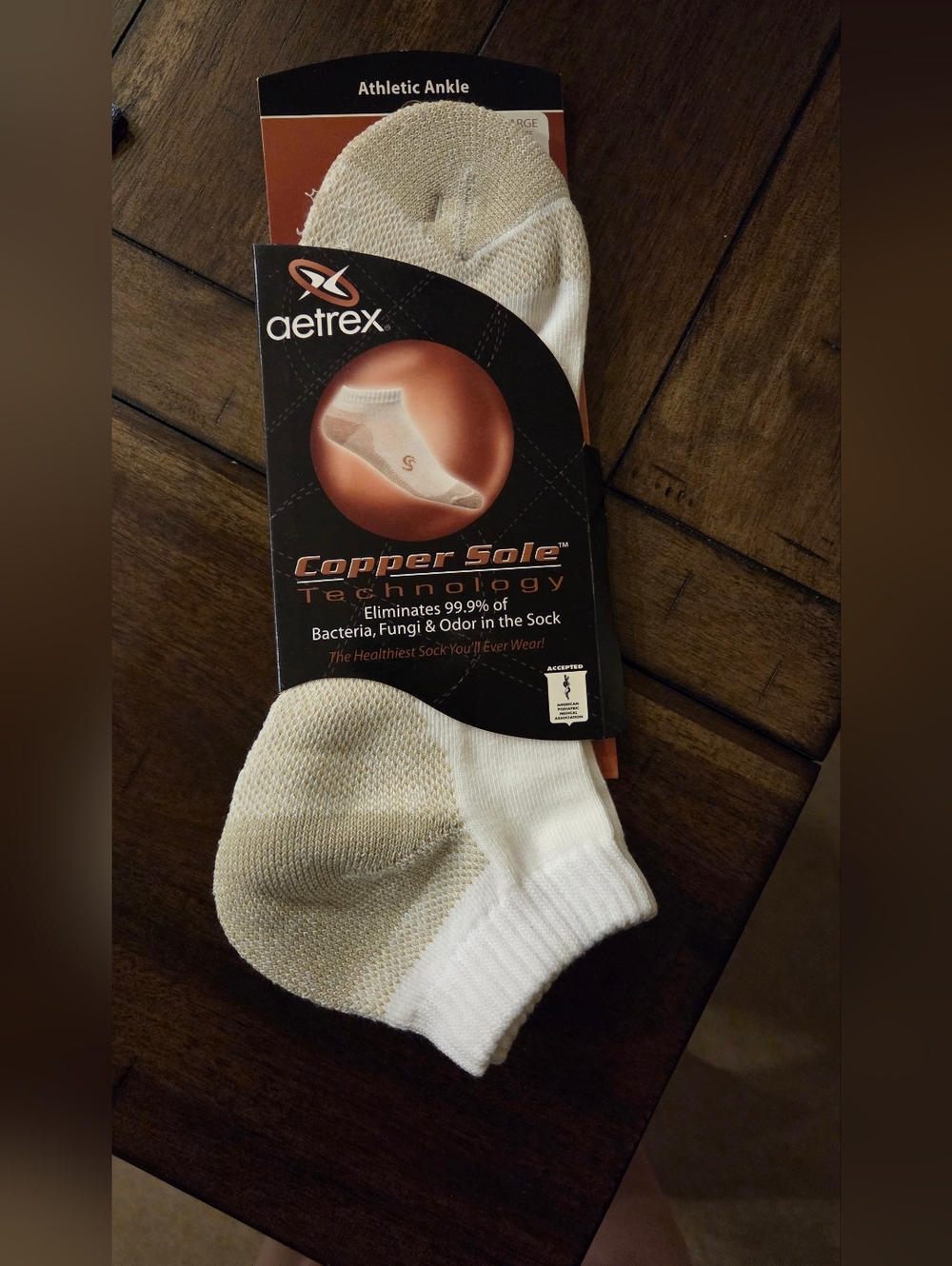 AETREX COPPER SOLE-Athletic Ankle Socks - White - Men's XL - 12 13 14 15